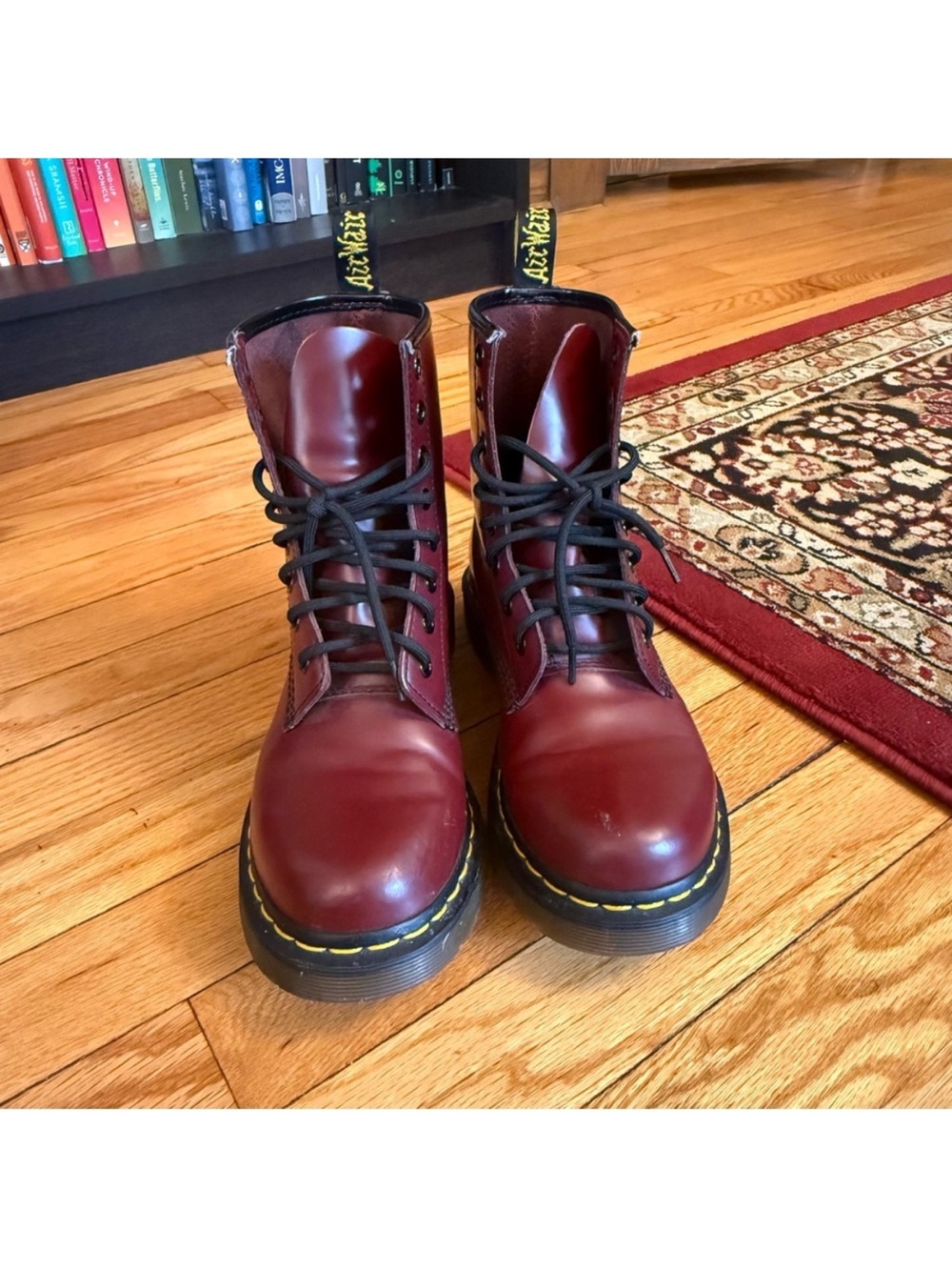 Dr. Martens Cherry Red 8-Eye Leather Combat Boots
